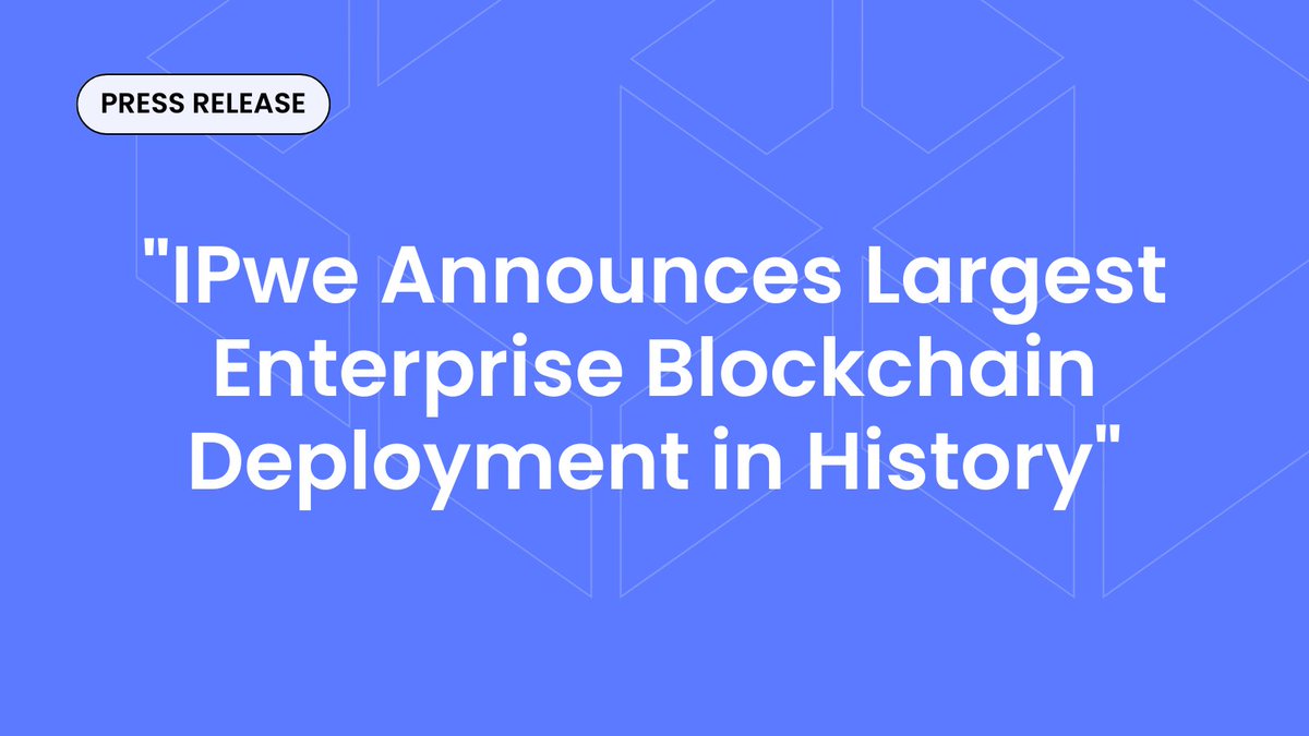 ipwe_'s tweet photo. . @IPwe is pleased to announce, along with @Casper Labs, the largest enterprise blockchain deployment in history today in Davos, Switzerland, during the week of the World Economic Forum
Read the press release here ➡️ https://t.co/o6M3zaNhIN
#PressRelese #IPweDigitalAssets #25M https://t.co/u5uCy5RVp1