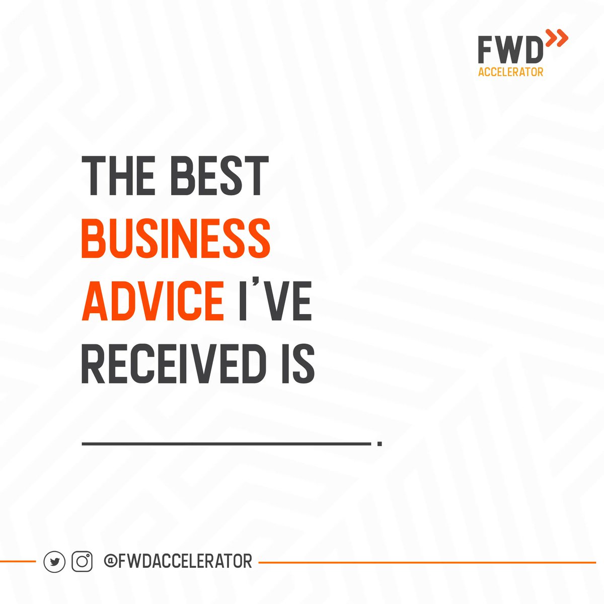 What's that one advice that has inspired you, one that you've repeat to yourself every now and then, one that is an ingredient of your big (and small) wins?💡 Let's hear it!👂🏾👂🏾 #FWDAccelerator #FWD23