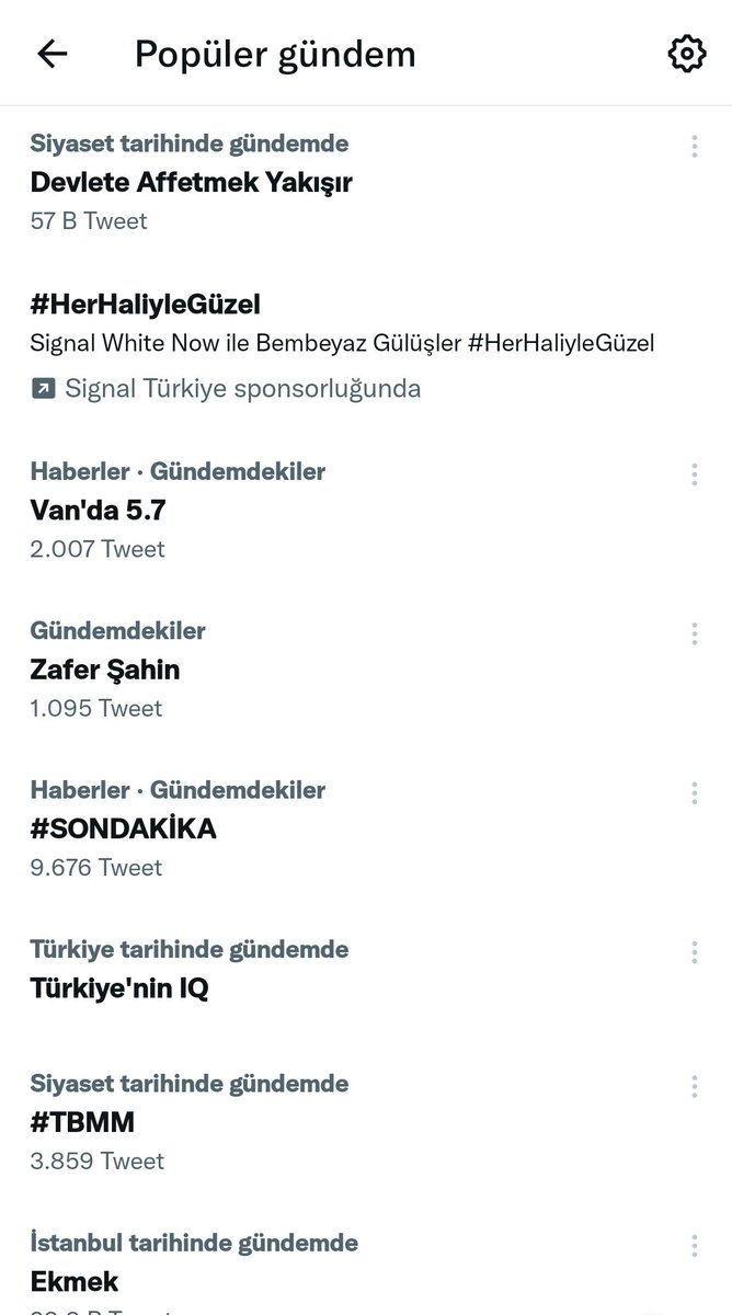 Twitter Gündeminde 1 sıradayız!
Sn <a href="/RTErdogan/">Recep Tayyip Erdoğan</a> kamuoyunun gündemi bizim gündemimizdir diyerek 
Taleplere yer vereceğini ifade etti.
O halde adil yargılama hak ihlallerinin
%77'lere geldiği bu dönemde ayrımsız af getirilmesi elzem bir konudur.

Devlete Affetmek Yakışır
<a href="/Akparti/">AK Parti</a>