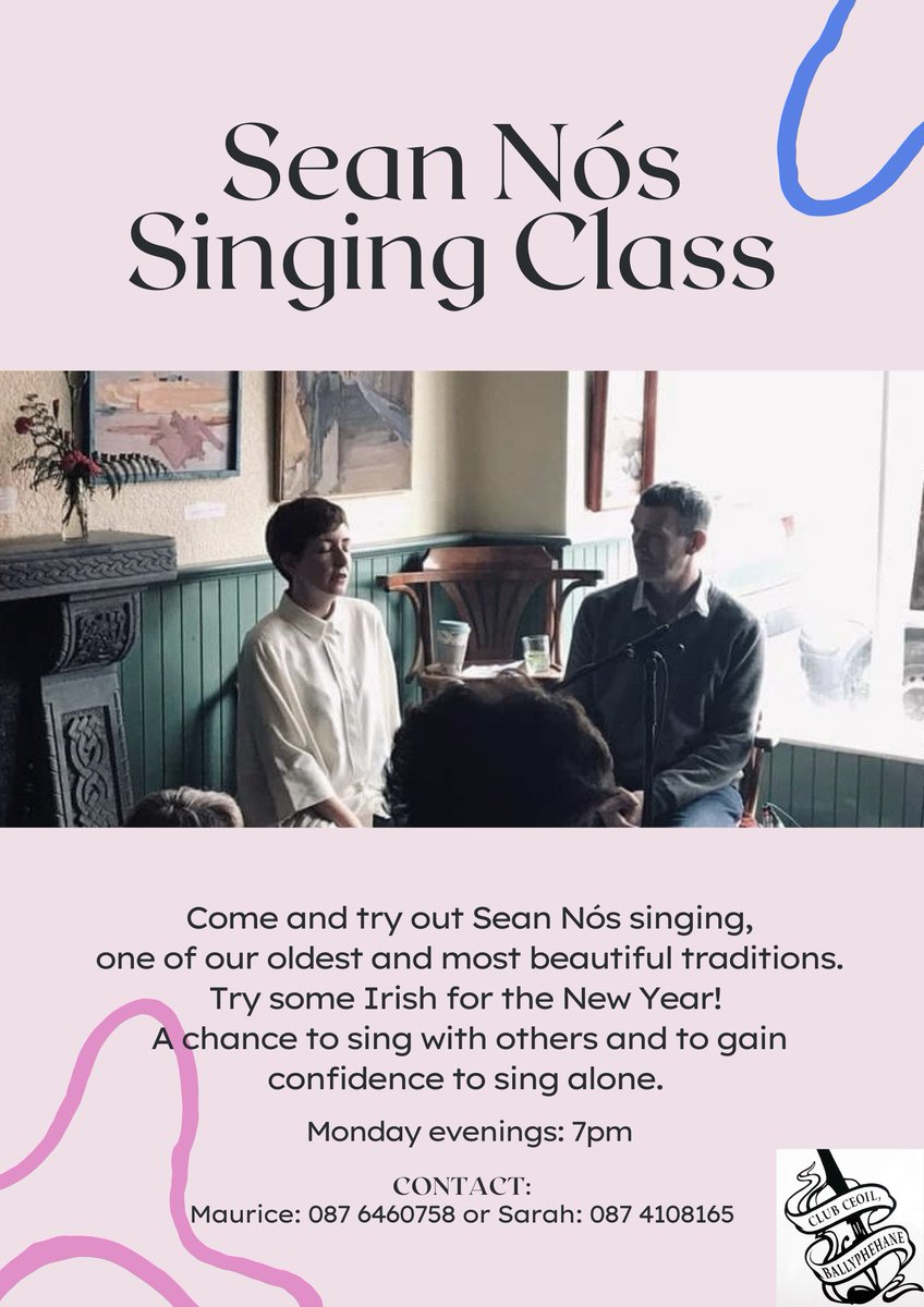 Cúrsa amhránaíochta ag tosnú go luath i gClub Ceoil Ballyphehane. Sean-nós singing course starting in Ballyphehane. Beginners welcome!