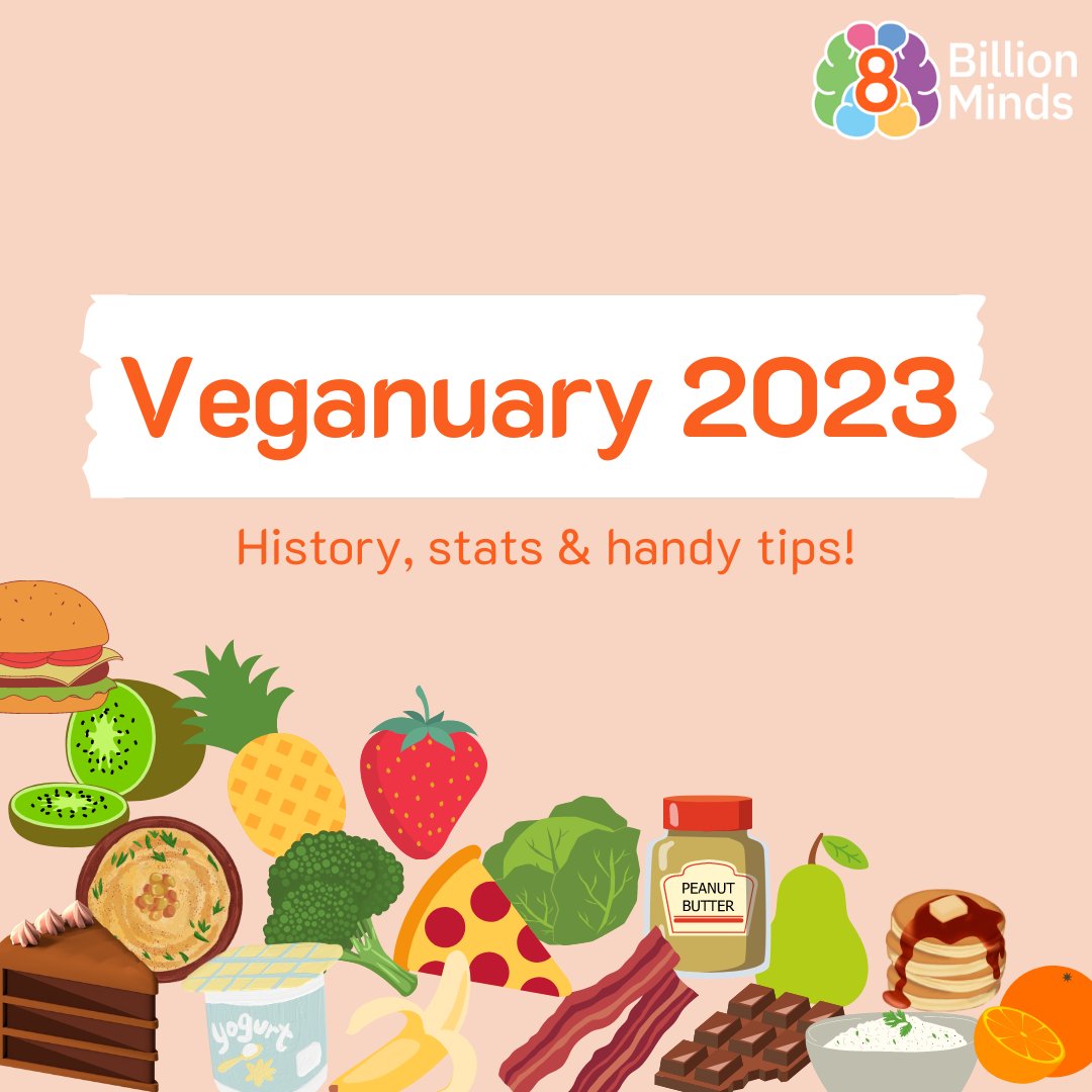 8Billionminds's tweet photo. Halfway through January … means we’re halfway through Veganuary! With more vegan products and menu options than ever before – can you try out a new recipe and share it with someone on 8Billionminds? Join us at https://t.co/swbB9y4AN5! #veganuary #8BM #plantbased #crueltyfree https://t.co/NqKAiPUrtT