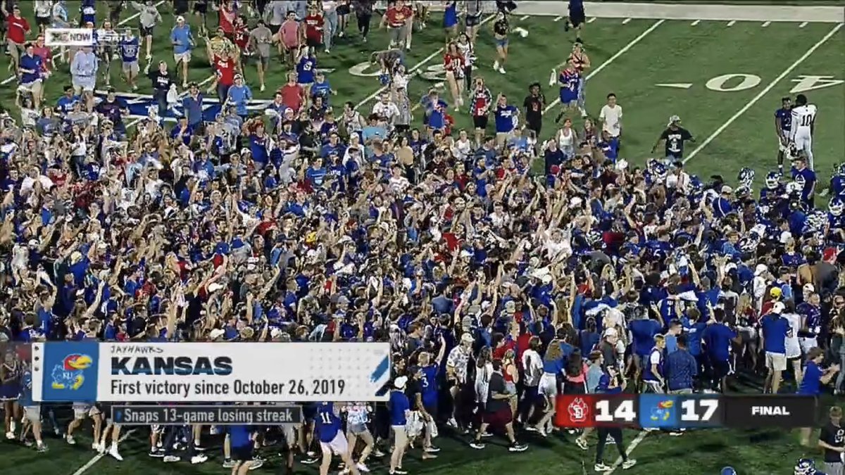 KU fans trying to make fun of KSU fans for rushing the court… this you?