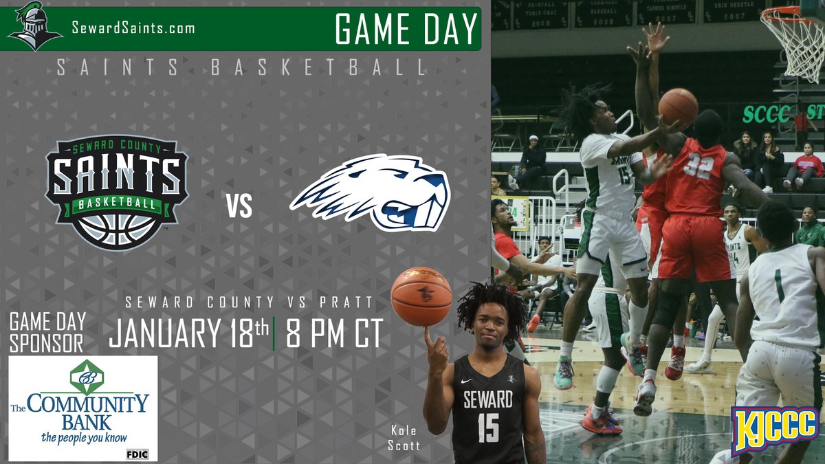 SewardSaints's tweet photo. HOME GAME!
The Saints will host Pratt tonight at 8 p.m. CT, with tickets available at today's gameday sponsor the Community Bank on N. Kansas Ave. #GoodToBeGreen #SCCCSaints
🔗 https://t.co/8xJnKUgPC5 
📺https://t.co/cb8vLqvzNv
📻https://t.co/JpCKtHkj8E https://t.co/eUsagTumGi