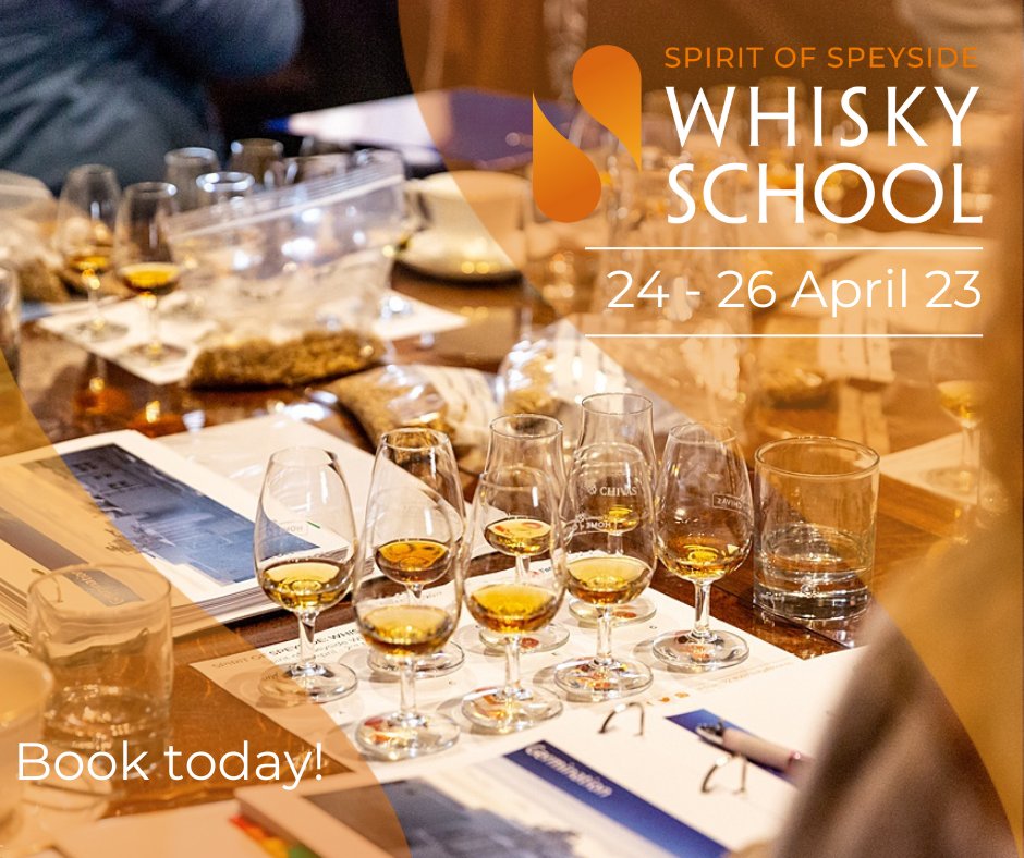 spirit_speyside's tweet photo. We have limited spaces available at our exclusive Whisky School taking place from 24 - 26 April. Visit https://t.co/zPaIMVJwAv for more info or to book!
#dram23 #whiskyschool #spiritofspeyside #soswf #whiskyfestival #events #eventscotland #ScotchWhisky #speyside #whiskytasting https://t.co/4fsc468ByT