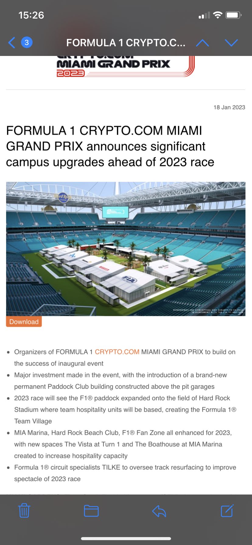 FORMULA 1 CRYPTO.COM MIAMI GRAND PRIX announces significant campus upgrades  ahead of 2023 race