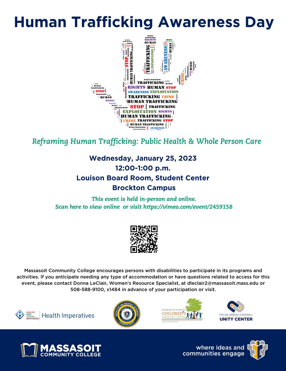 You're invited next week at <a href="/massasoitCC/">Massasoit Community College</a>! #Brockton #HumanTraffickingAwarenessMonth