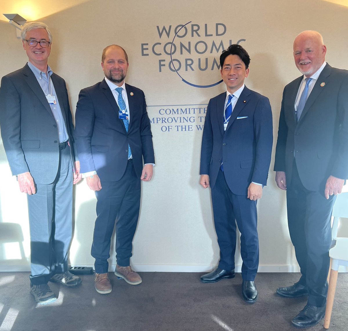 ThomsonFiji's tweet photo. Shinjiro Koizumi, Member of Japan’s House of Representatives, joined today’s Friends of Ocean Action meeting in Davos, led by Indonesia &amp; India, to discuss G20 Presidency’s 2023 leadership on Ocean Action issues. From marine pollution to IUU fishing, G20 has a big role to play. https://t.co/sH0oclNYlT