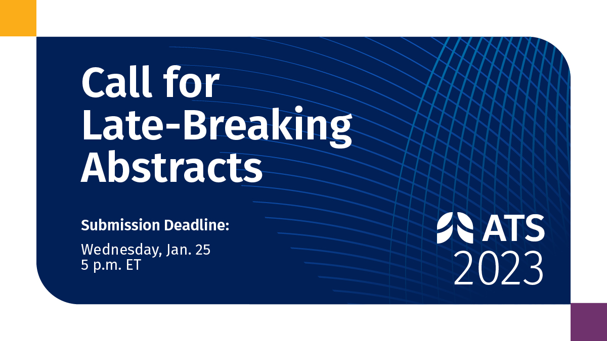 One week left to take your #research to the next level! ⏰ Submit your late-breaking abstracts today for #ATS2023 in Washington, DC! Then, make sure to tell a friend or colleague.  bit.ly/3UD0ds4
 #blackdoctor #latinodocs #WomenInMedicine #DiversifyMedicine