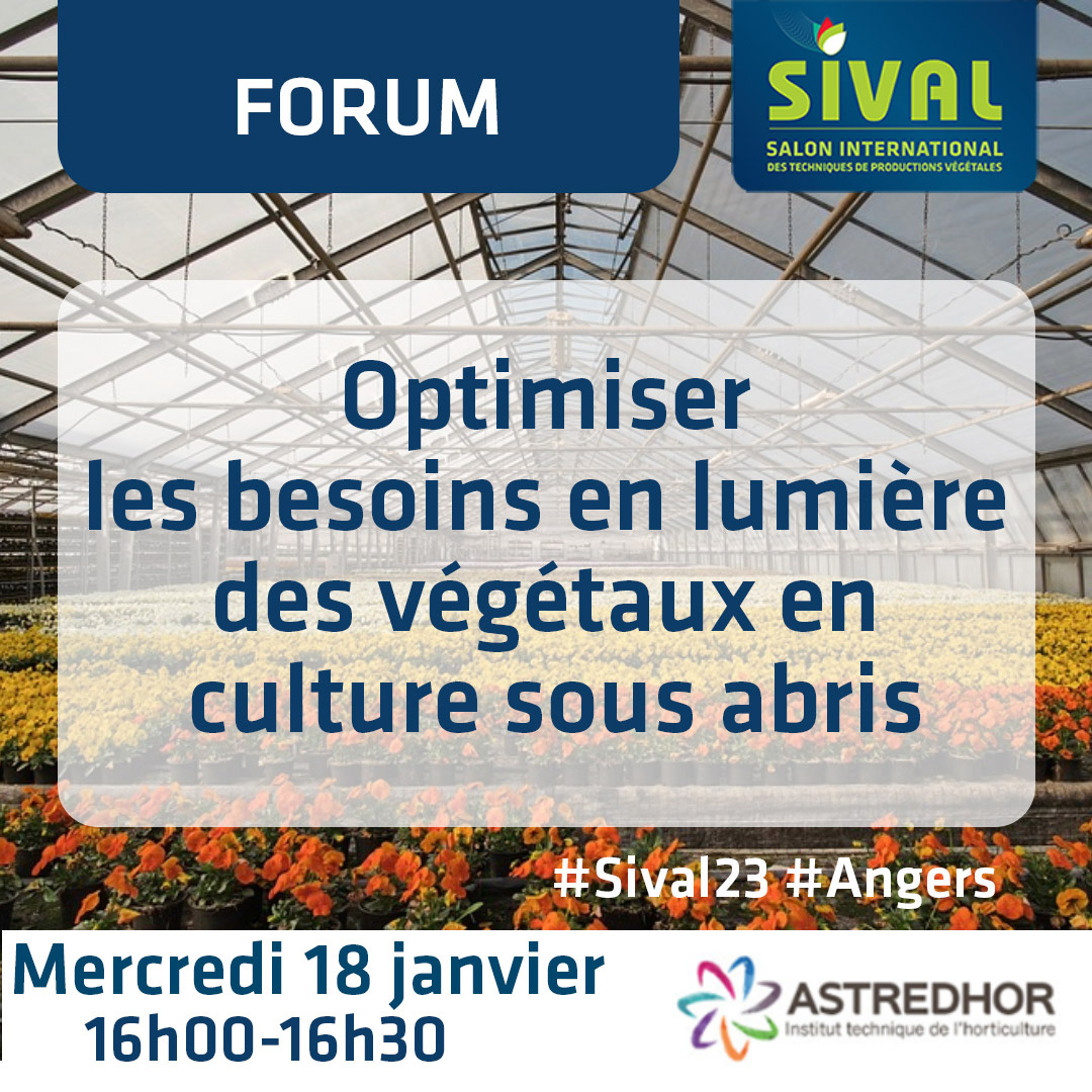 🔔 RDV au FORUM (la serre) à 16h00 avec <a href="/astredhor/">ASTREDHOR</a>

Comment optimiser les besoins en #lumière des végétaux en culture sous abris ?

ℹ️ et aussi en live sur #sivalTV 📺
online.sival-angers.com/event/sival-20…

#horticulture #sival23