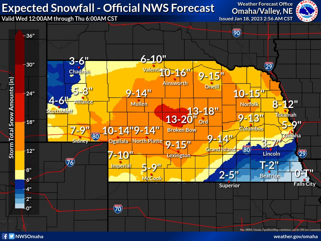 Ken Dewey on Twitter "What an amazing official NWS snowfall forecast