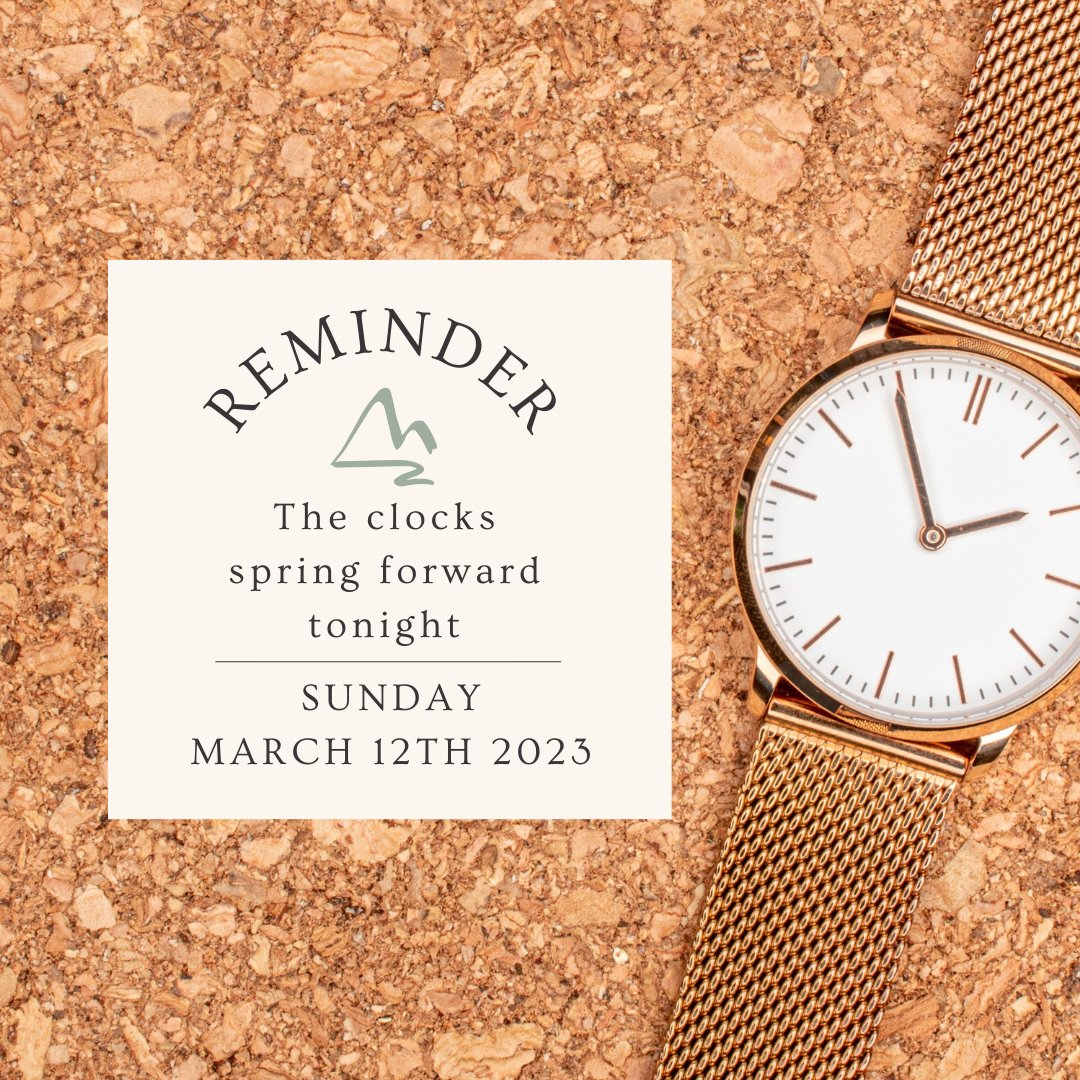 Don't forget to set your clocks forward tonight!