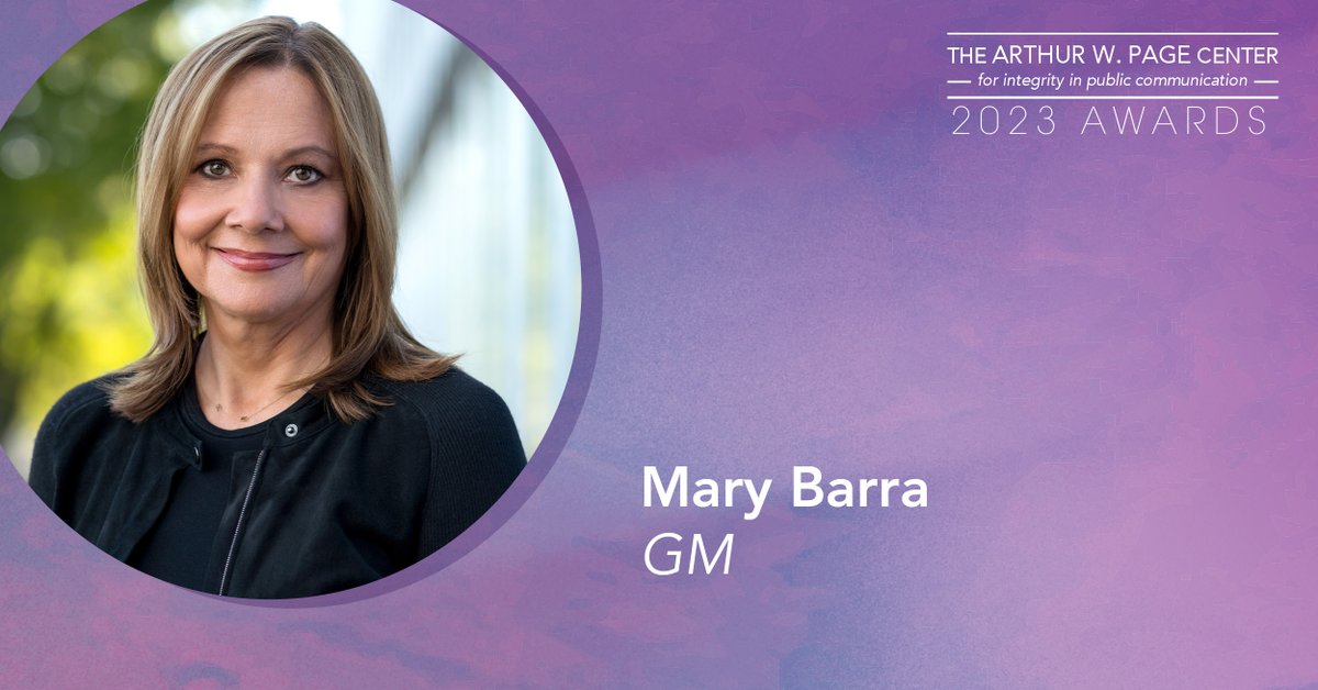 "Your company culture should empower and inspire people to relentlessly pursue the company's vision — always with #integrity." - <a href="/mtbarra/">Mary Barra</a> 

Join honorees Mary Barra, Lester Holt and Jon Iwata on Feb. 22 for the free and virtual #PageCenterAwards.
bellisario.psu.edu/page-center/ev…