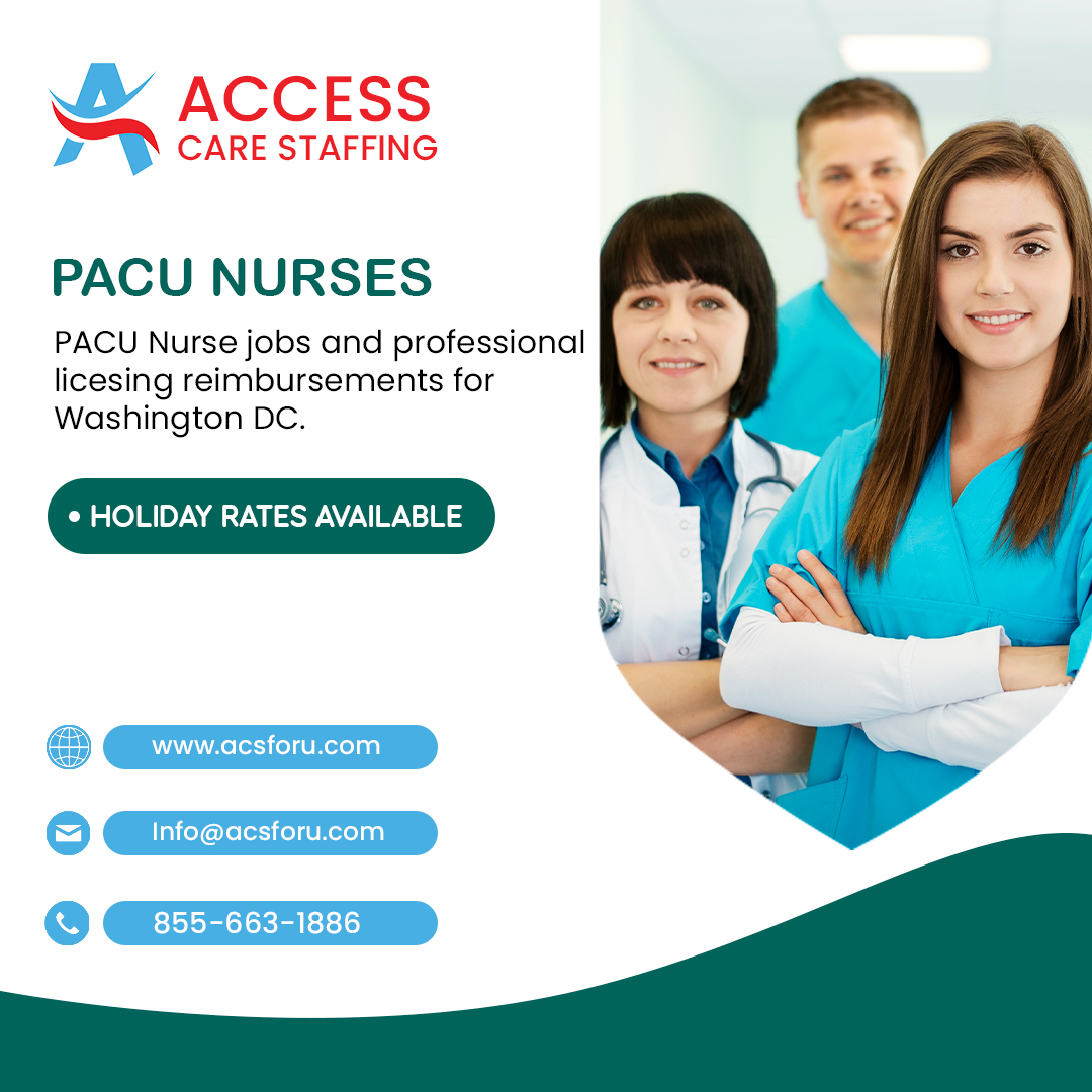 #PACU #Nurse jobs and professional licensing reimbursements for Washington DC, Candidate.
Apply Online: lnkd.in/d4ubXEbM
#hiring #nurses #accesscares #nursingjob #jobopenings #nursing #nursejobs #health #accesscare #accesscarestaffing #staffing #nursingagency #nursinglife