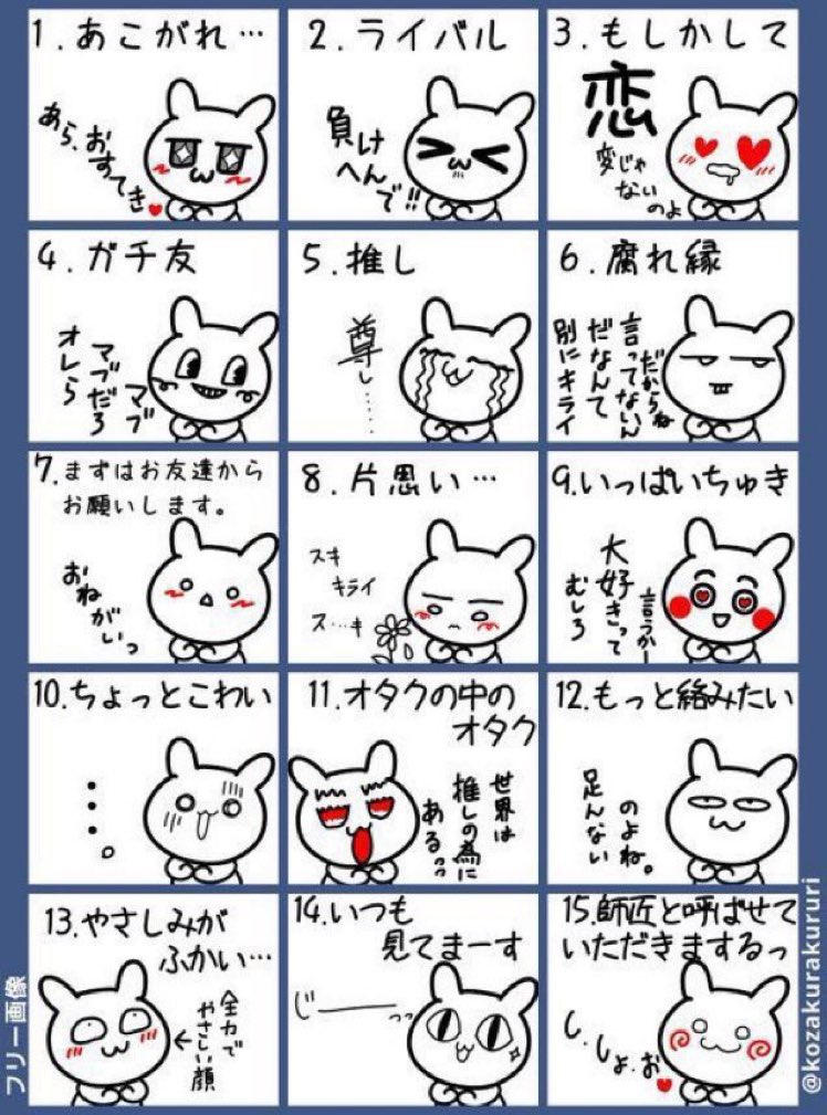 #フォロワーさんがどう思ってるか番号で教えてくれる 