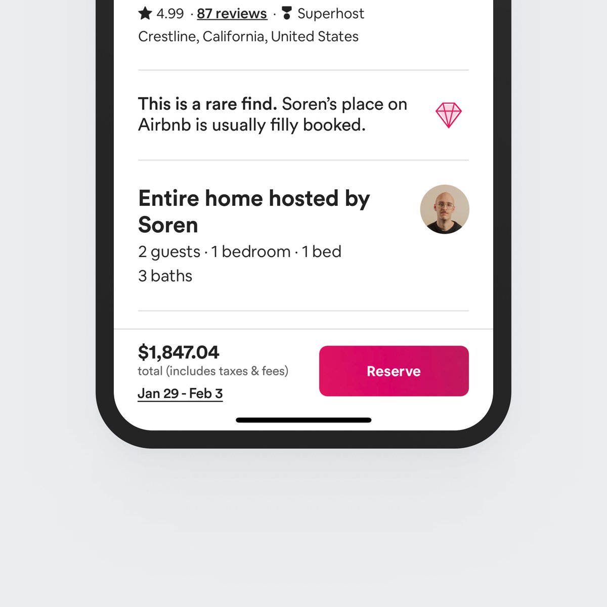 Airbnb, but pricing includes taxes &amp; fees.