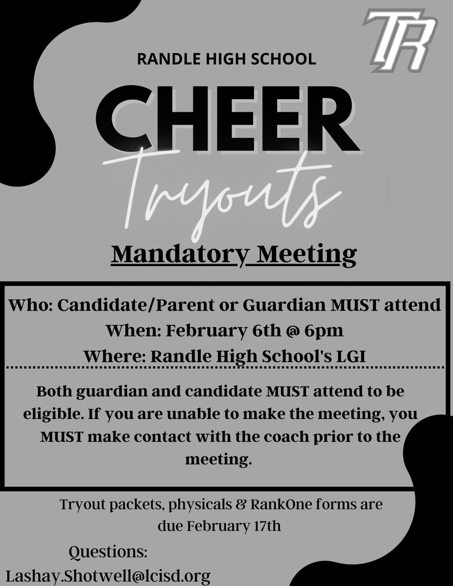 Tryouts coming up. You don’t want to miss this 👀 <a href="/RandleHS/">Randle High School</a>