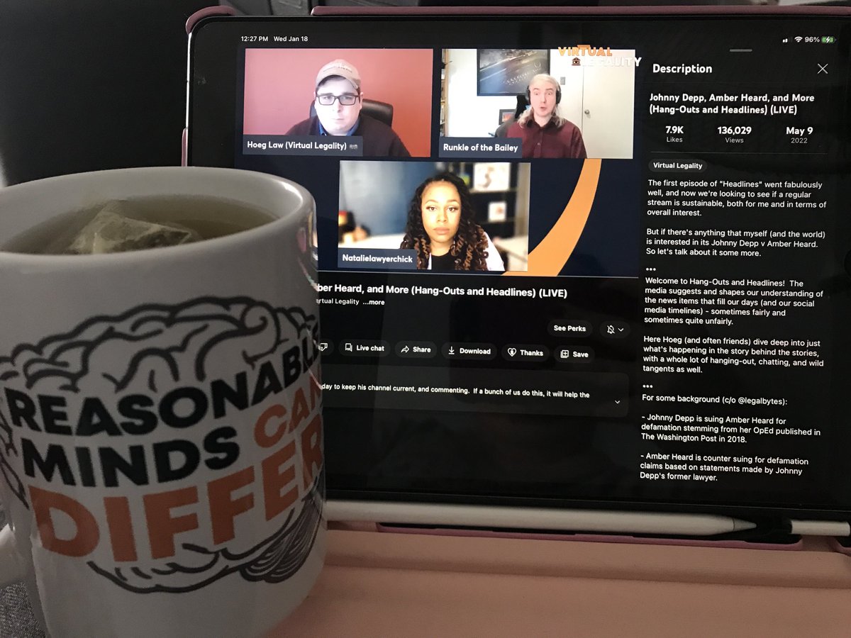 SoCO_SLP's tweet photo. @HoegLaw @MrsHoegLaw
My #ReasonableMindsCanDiffer mug arrived today! Now I can enjoy my snow day ❄️ with some hot tea while watching the first official #HangoutsAndHeadlines episode from May 9, 2022 😁 https://t.co/kAGqN0fOnW