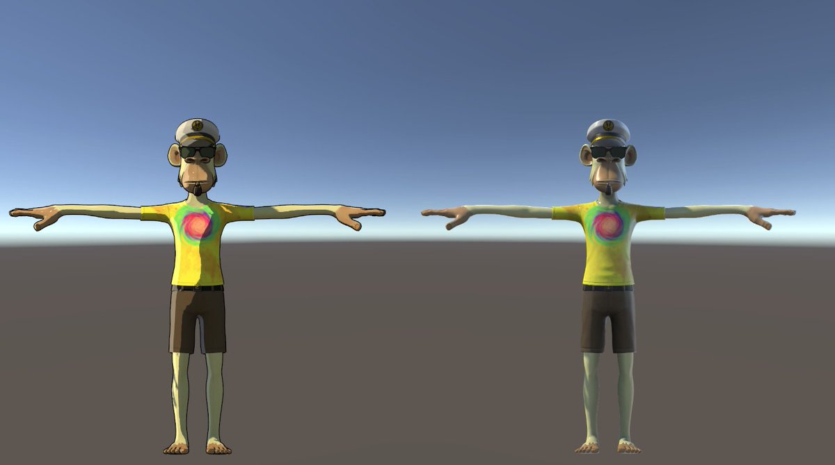 Toon shaded BAYC hits different

VRM support and toon shaders are in the works 😤 🏝️