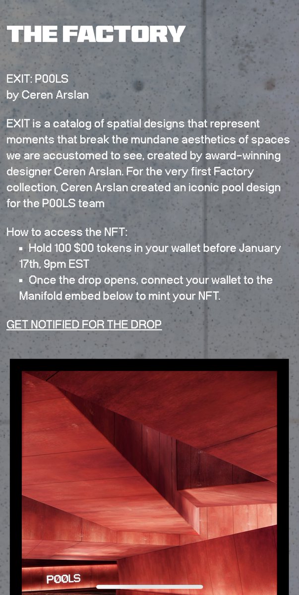 p00ls_'s tweet photo. $00 holders, THANK YOU ALL! The very first Factory drop with @exit__ceren sold out in just over an hour🔥. To those who got one, congrats. If you missed out this collection, no worries, there will be plenty more and a lot of surprises👀

Get notified here: https://t.co/7Kb58icbMY https://t.co/GD3g1dpvU3
