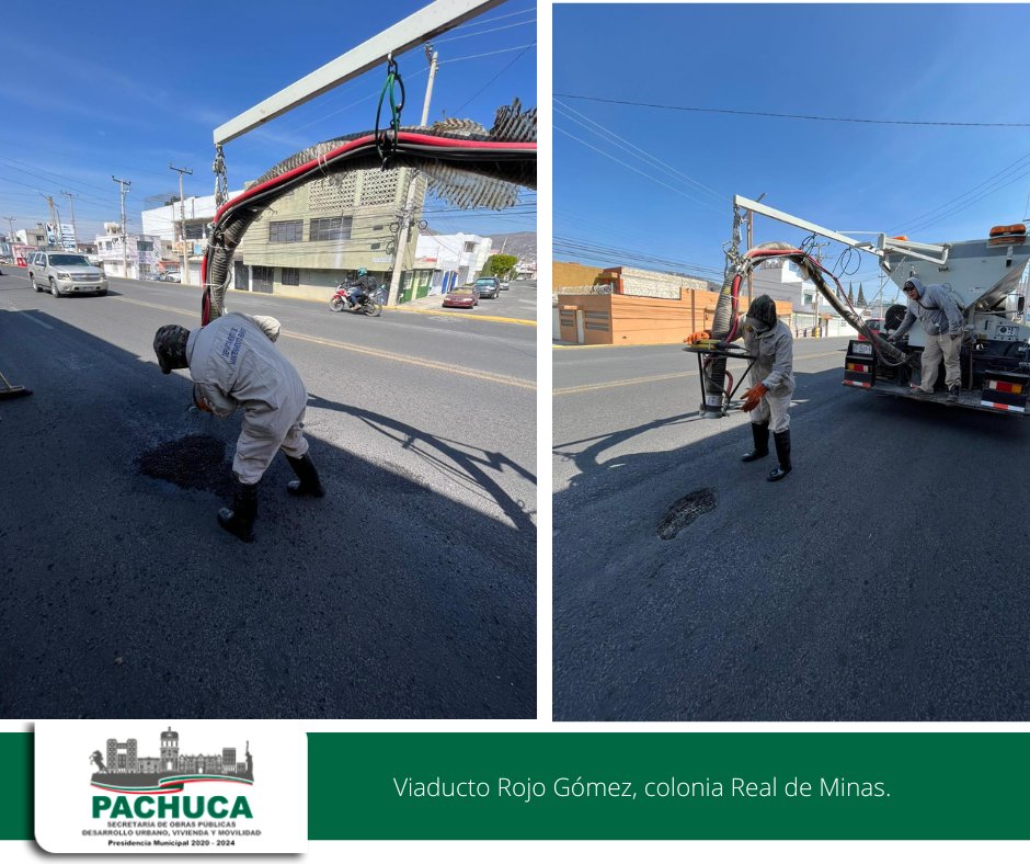 Pachuca_SOPDUVM's tweet image. Continuamos atendiendo al  💯 tus reportes vía WhatsApp 📲, ✅. Aplicamos el #ProgramaDeBacheo en:
🛤 Viaducto Rojo Gómez, colonia Real de Minas.
🛤 Avenida 9, colonia Plutarco Elias Calles. 
🛤 Calle Prolongación Sonora, colonia San Bartolo.
#PachucaAvanzaContigo