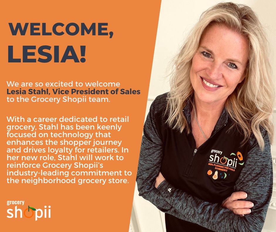 We are so excited to welcome Lesia Stahl, Vice President of Sales, to our #leadership team! #RetailTech #Grocery #Retail #GroceryTech