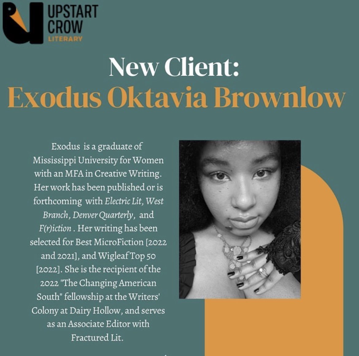 CoCo4AfroPuffs's tweet image. It is my greatest pleasure to FINALLY share this news with, y’all! 🥹
I. Am. AGENTED! 😭
And with the most wonderful agent, too— @daniellechiotti! 😭
And I wish, and I wish, and I wish this post was much more pretty and poised but my goodness, I GOT AN AGENT, Y’ALL!!!!! 😭🙏🏽✨