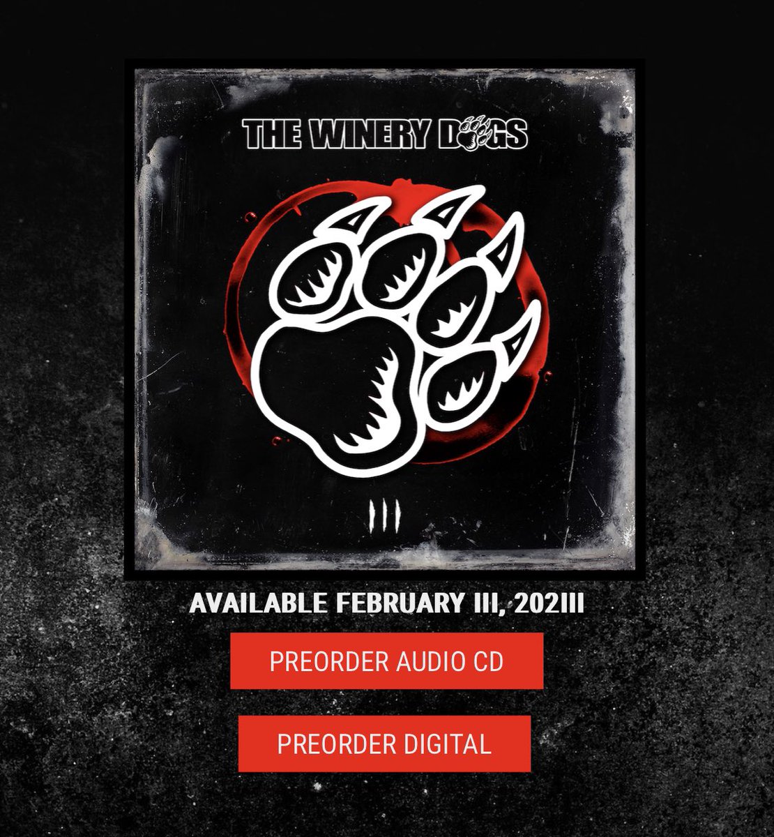 MikePortnoy's tweet photo. Thank you to everybody who has pre-ordered @TheWineryDogs III making it #1 Best Seller at Amazon! 🙏 Digital &amp; CD Pre-Sales, as well as Tix &amp; VIP’s for our 202III World Tour, are all up at https://t.co/szy4QPJCLR 🍷🐾 https://t.co/6PEryvrELM