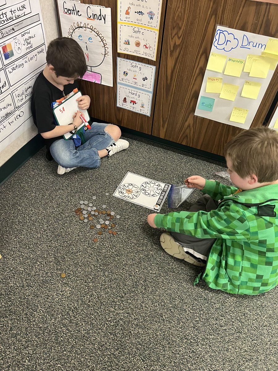 Today we practiced how mathematicians can count a group of coins.