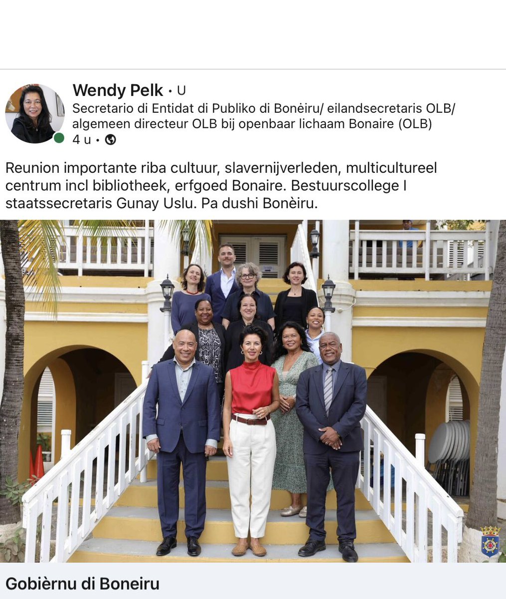 WendyPelk's tweet photo. Hopi bon i hopi importante: cultuurcoaches pa Boneiru. Bezoek @GunayUslu na Boneiru. https://t.co/rIpPWx6PNv