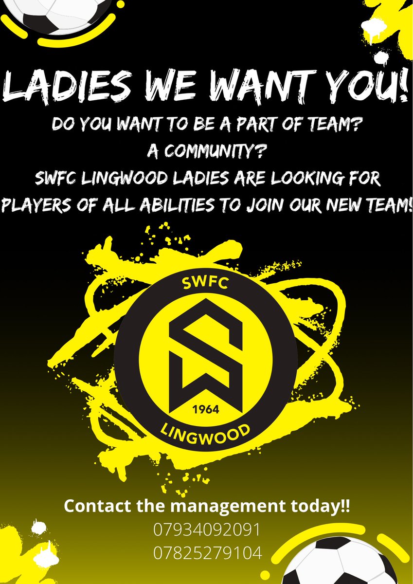 southwalshamfc's tweet photo. ***ANNOUNCEMENT***
We are looking for players for our new Ladies team for the 2023/24 season. We’re a local team in Lingwood and are open to players of all abilities. If interested please see the contact information below…
#womensfootball #lingwood #localfootball #NorfolkFA https://t.co/KLRPZk3S0m