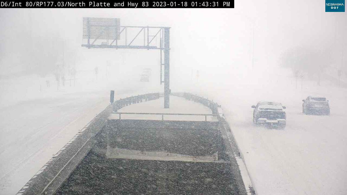NWSNorthPlatte's tweet photo. [01/18/2023 1:48pm CST]

North Platte is in there....somewhere. #NEwx #NEroads https://t.co/XCHHSoONV6