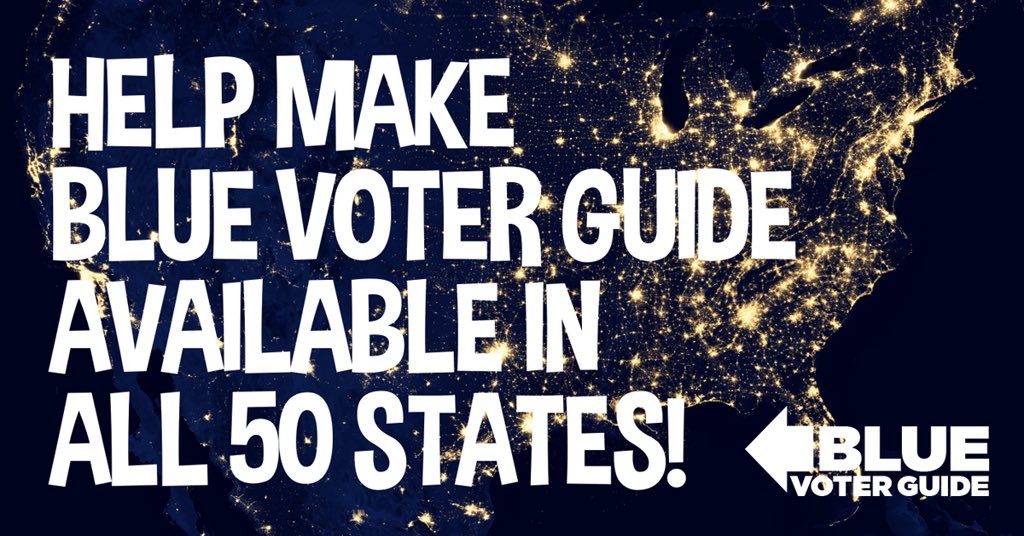 Blue Voter Guide was a crucial tool for swing states stopping the 'red wave' in '22.

Want to make your town a blue point of light?

Volunteer to help build Blue Voter Guide for '23 & '24! Join us today!

#BlueVoterGuide #Voterizer #DemsCreateJobsNotChaos share.fieldteam6.org/s/EWmXbjbnU5_E…