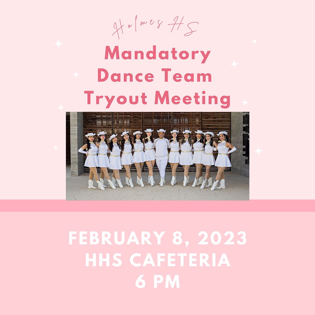 If you’re interested in trying out for the 2023-2024 Dance Team, we have our trying meeting coming up! Attendance is mandatory in order to tryout and a parent or guardian on file must be present.