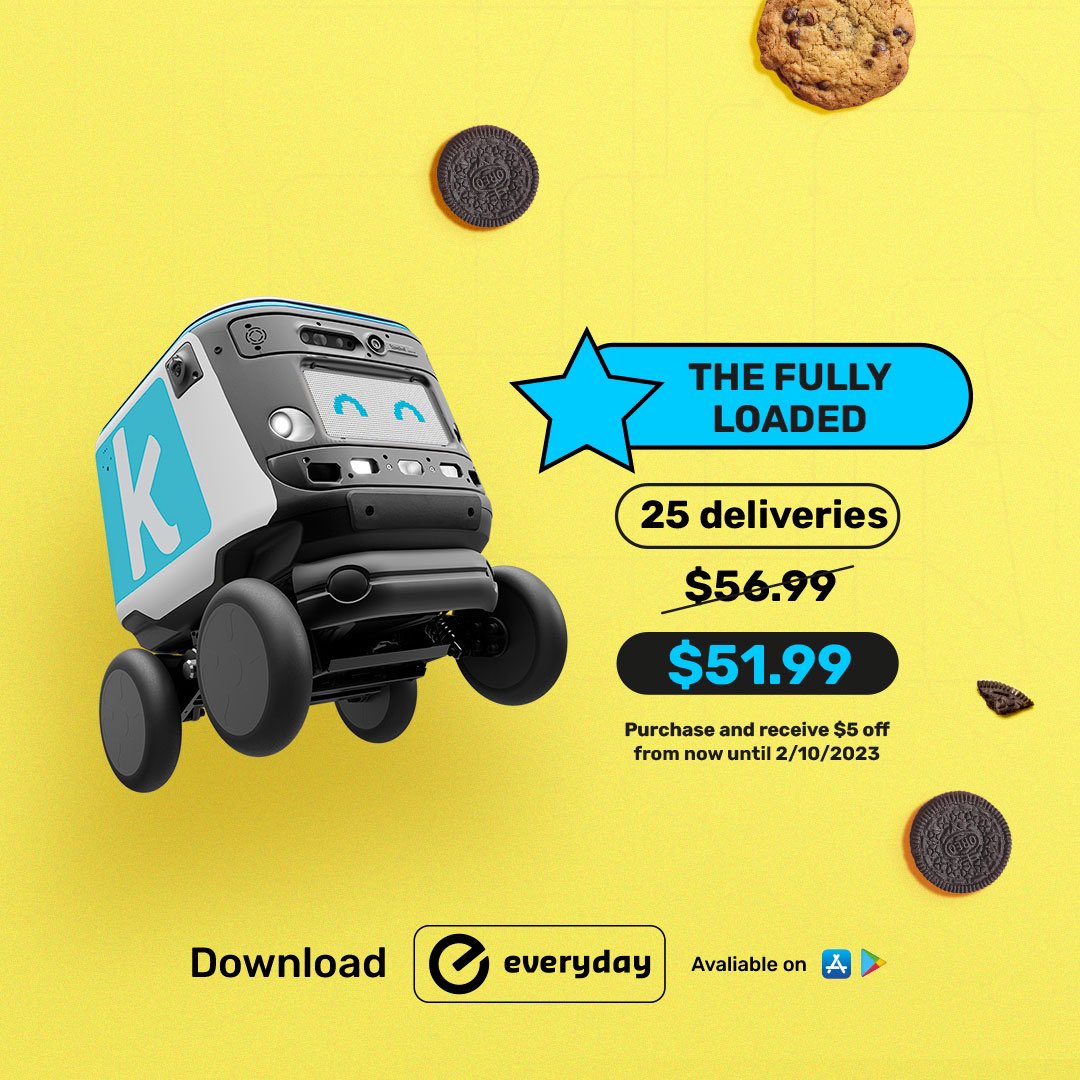 HUdining's tweet photo. Your favorite Campus Bot’s are BACK! Craving snacks and more from your favorite retail location? Make sure to download the NEW Everyday app, and our bot’s 🤖 will deliver to any drop off location! Click the link in our bio! https://t.co/uRnoEqP1Bu