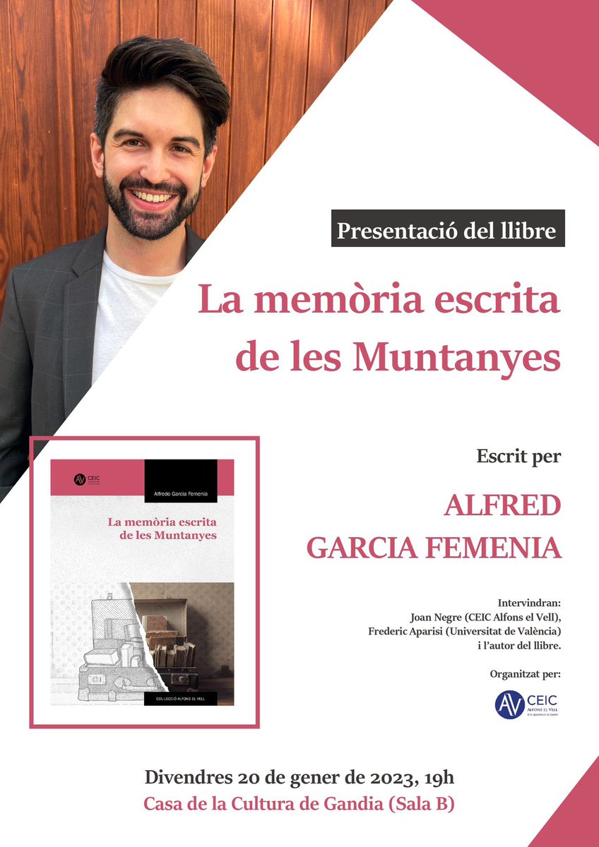 Vicent Baydal (@vicentbaydal) on Twitter photo Este divendres a les 19:00h es presenta a la Casa de Cultura de Gandia, de la mà del mateix @DrPaleogralf, <a href="/fredericaparisi/">Frederic Aparisi</a> i <a href="/joan_negre/">Joan Negre</a>. Feu-vos amb ell, que és un gran llibre! Este divendres a les 19:00h es presenta a la Casa de Cultura de Gandia, de la mà del mateix @DrPaleogralf, <a href="/fredericaparisi/">Frederic Aparisi</a> i <a href="/joan_negre/">Joan Negre</a>. Feu-vos amb ell, que és un gran llibre!