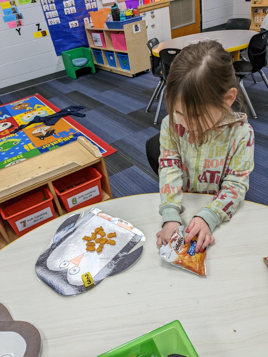 KinderKelly7's tweet photo. Hungry penguins in the classroom today! #weewarhawks #wcsflight #countingfish #4KYellowBirds https://t.co/i0eCODc7xO