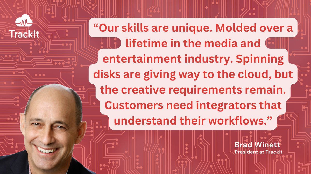 TrackItCloud's tweet photo. “Our skills are unique. Molded over a lifetime in the media and entertainment industry. Spinning disks are giving way to the cloud, but the creative requirements remain. Customers need integrators that understand their workflows.”
#aws #cloudcomptuing #softwaredevelopment #media https://t.co/4lek5X8NSP