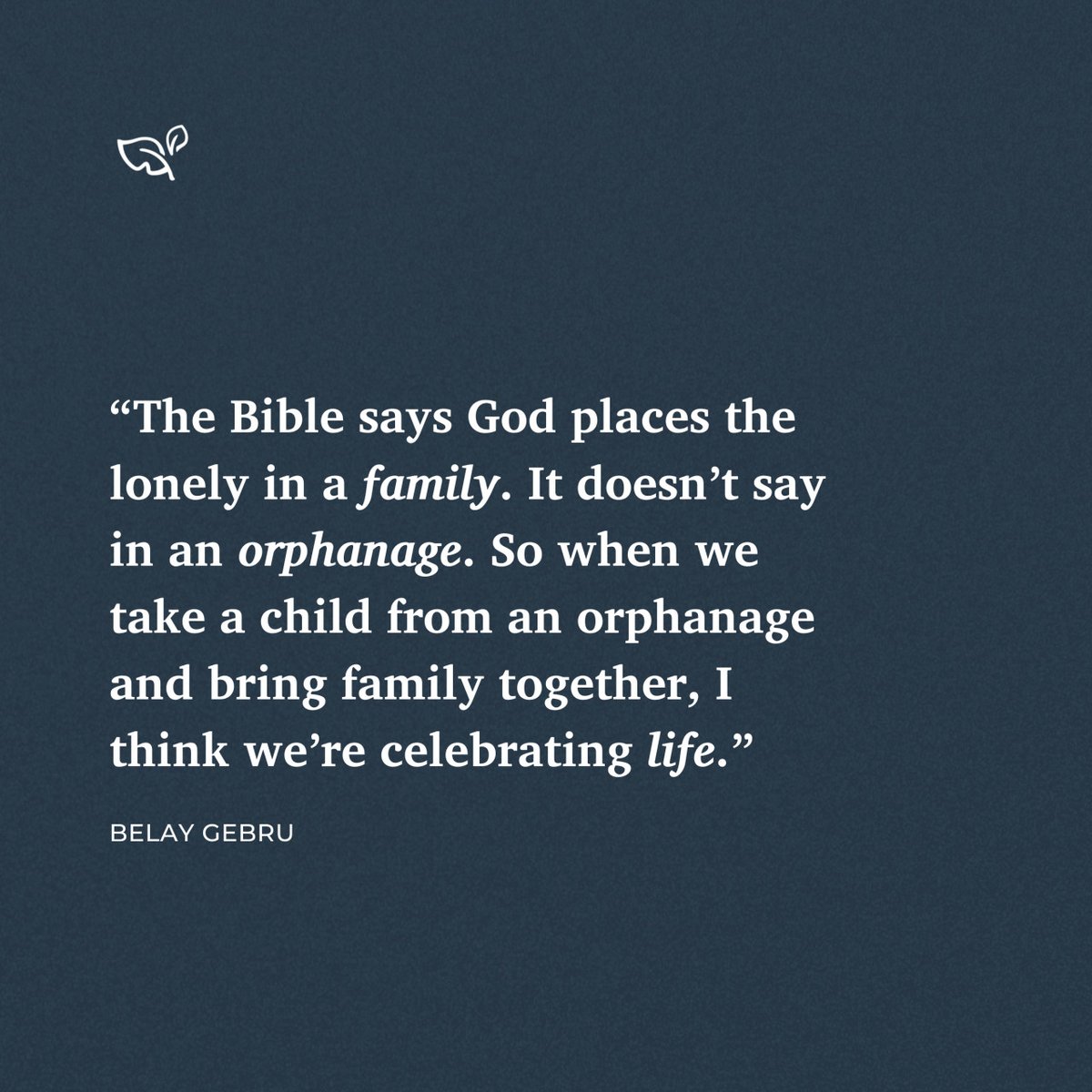 Despite a deep desire to be adopted into a family, Belay aged out of an Ethiopian orphanage at age 18 with a backpack, $20, and a Bible. But God was working in his life, preparing him to do something important for the Kingdom—
"God started revealing His calling for me to care....