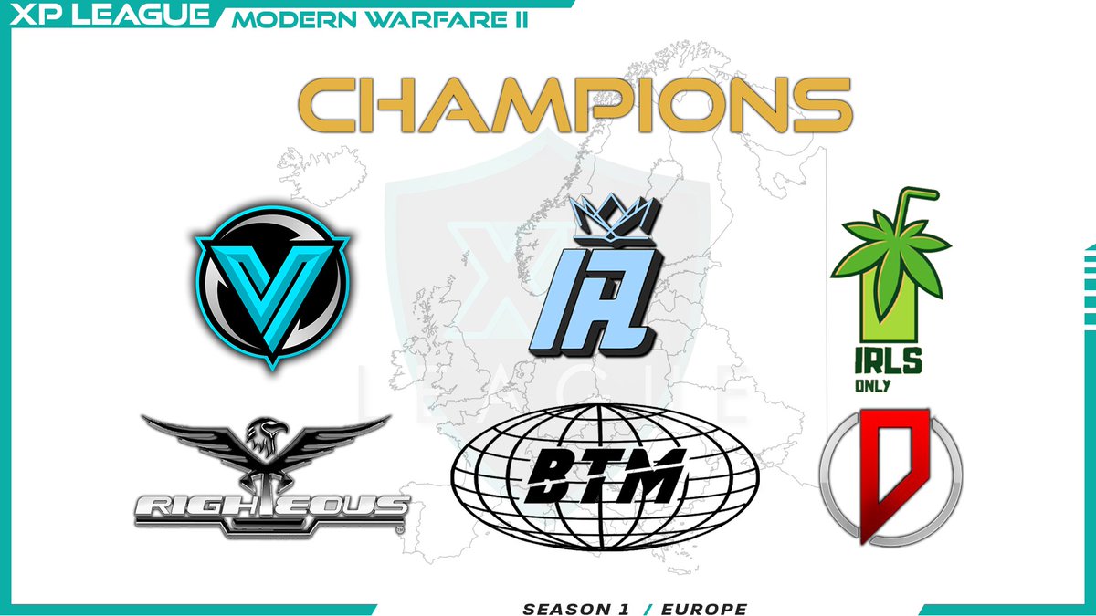 XP League (@xp_leagues) on Twitter photo We have to give a shout out to the @XP_Europe season 1 champs!
Division 1: <a href="/Vitalize_EU/">Vitalize Esports</a>
Division 2: @IncentiveArise
Division 3: IRLs Only (<a href="/BlizzarddG/">SM2</a> & co.)
Division 4: <a href="/righteouscod/">Righteous</a>
Division 5: BTM (<a href="/Spear3FW/">3ฦw</a> & co)
Division 6: <a href="/DaevaEsports/">Daeva esports</a> We have to give a shout out to the @XP_Europe season 1 champs!
Division 1: <a href="/Vitalize_EU/">Vitalize Esports</a>
Division 2: @IncentiveArise
Division 3: IRLs Only (<a href="/BlizzarddG/">SM2</a> & co.)
Division 4: <a href="/righteouscod/">Righteous</a>
Division 5: BTM (<a href="/Spear3FW/">3ฦw</a> & co)
Division 6: <a href="/DaevaEsports/">Daeva esports</a>