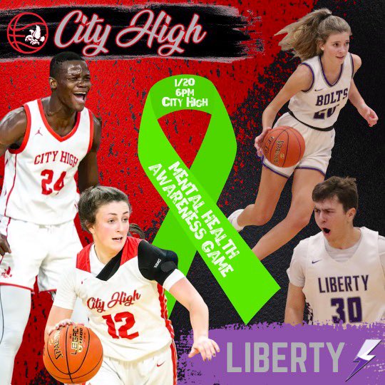 Some battles are bigger than a game.

We are excited to team up with Liberty this Friday for our Mental Health Awareness Game. 

Catch the Little Hawks and Bolts in action at 6 pm (varsity girls) and 7:30 pm (varsity boys).