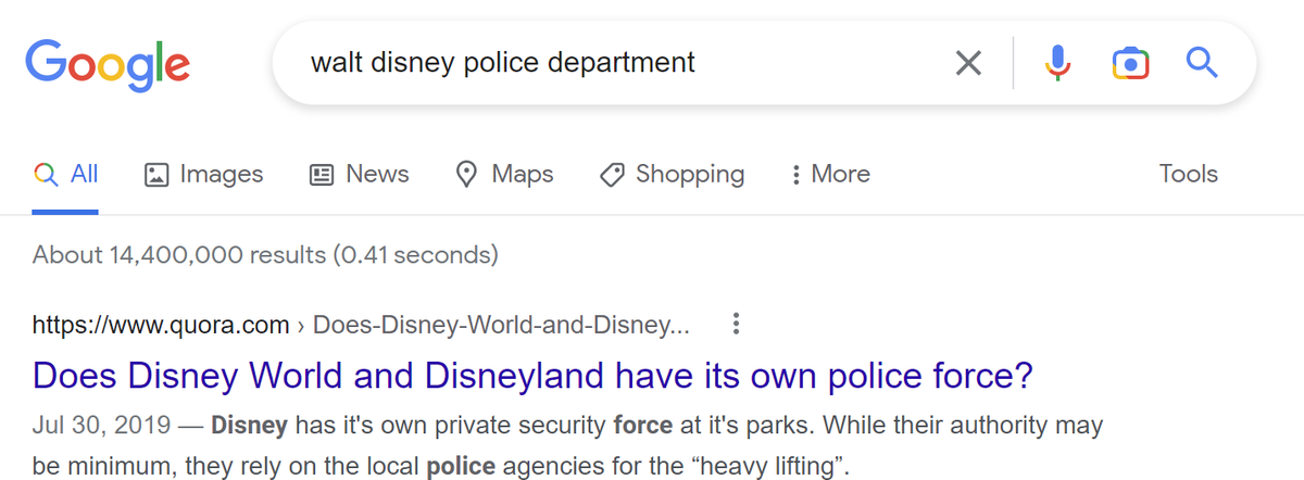Underground. It is called ' Walt Disney Police Department ' Or WDPD
