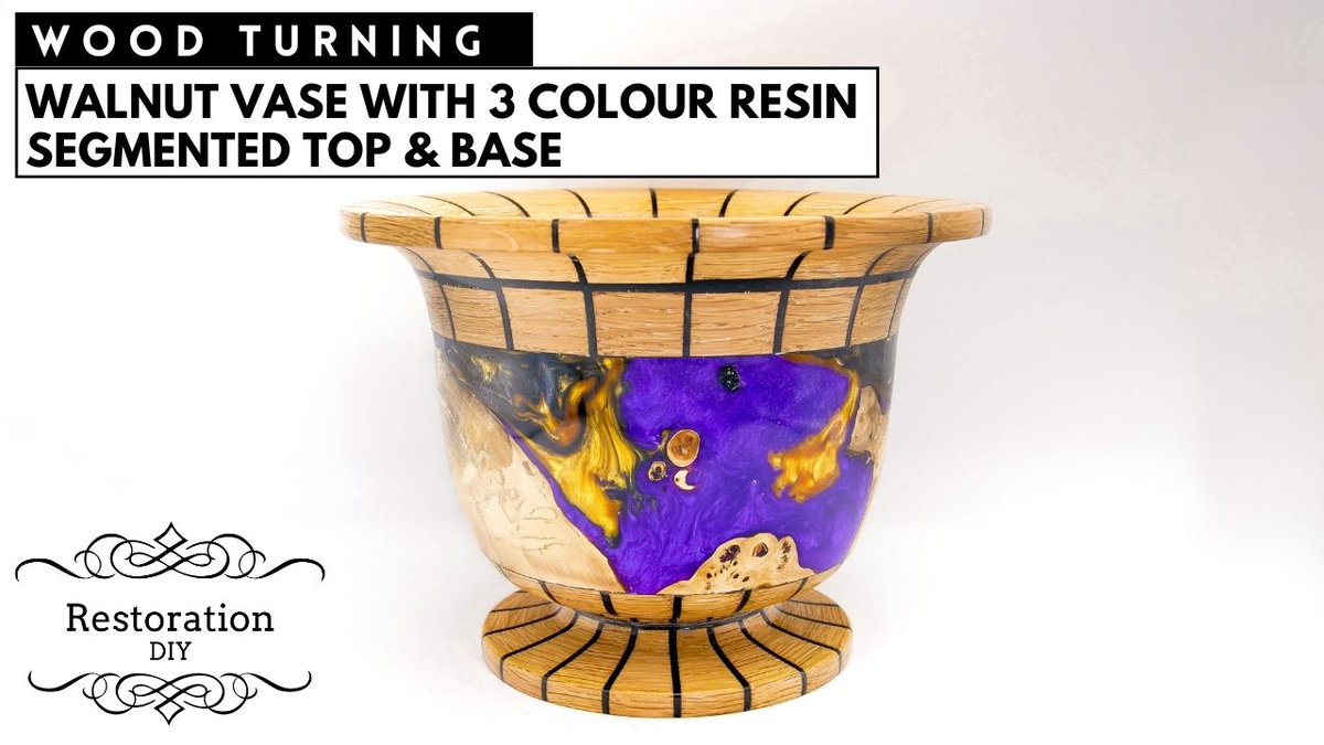 fromgary's tweet photo. Now live on YouTube click the link and take a look this week on RestorationDiy I make a Walnut Vase with 3 colour Epoxy Resin and Segmented Top and Base, subscribe if you haven't already a thumbs up will be great and comments are always welcome 😀https://t.co/4SJpXkw18Q https://t.co/oj5tp613Ax