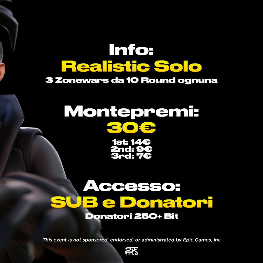2ktTeam's tweet photo. Ciao Ragazzi!
Vi annunciamo il nostro primo torneo ufficiale sul nostro canale twitch!
Se volete provare a vincere una parte del montepremi vi basterà essere sub (anche con il prime) oppure essere donatori (250+ bit) .
Per maggiori informazioni scriveteci su insta: team_2kt https://t.co/kmap65cmE1