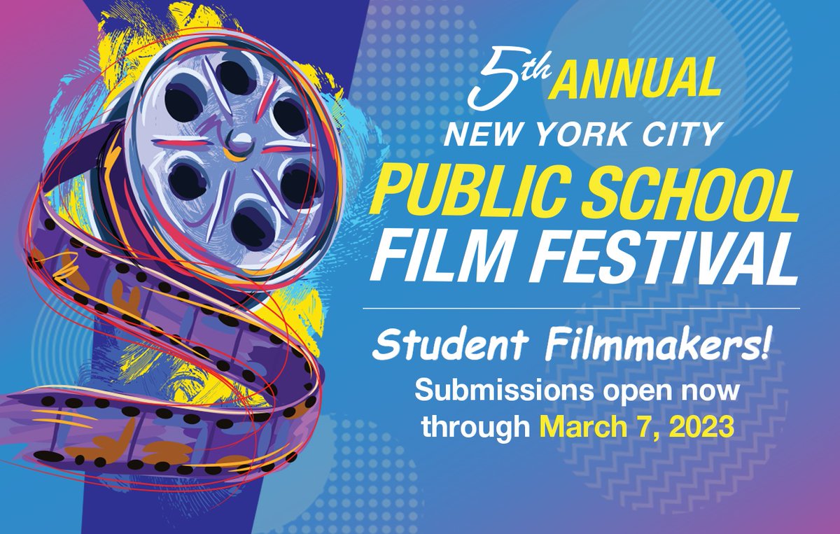 Hey <a href="/NYCSchools/">NYC Public Schools</a> students, want to see your movie on the big screen? 🎬📽️

Get your film submitted to the 5th annual #NYCPSFilmFestival by March 7!

Apply here: filmfreeway.com/NYCPublicSchoo…