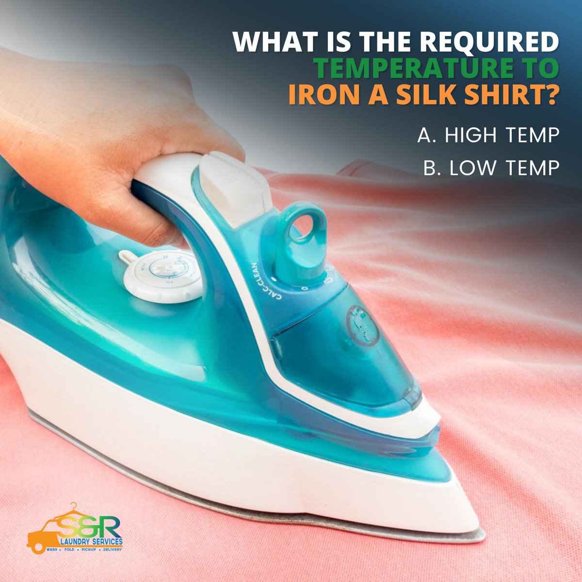What do you think is the required temperature to iron a silk shirt?
Are you Team A or Team B?
----
🌐 cleanmylaundry.com
.
#cleanmylaundry #LaundryServices #laundry #silk #shirt #ironing #requiredtemperature #iron #silkshirt #hightemp #lowtemp