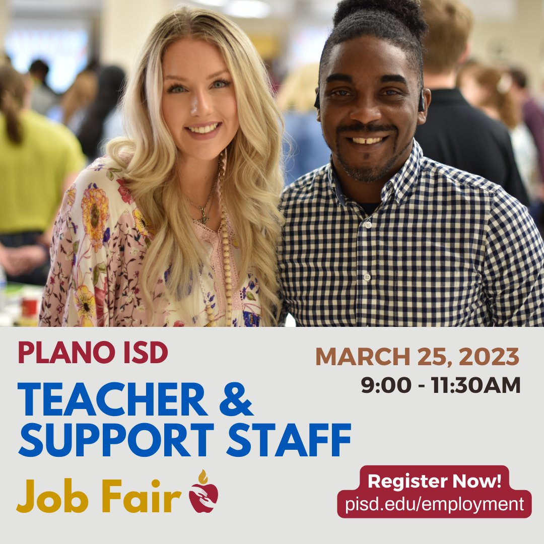 ✅Competitive salaries
✅Employee childcare
✅$315/month employer-paid insurance contribution
✅Campus mentor program
✅CORE Store access for classroom and student supplies at no cost
Register for our Teacher &amp; Support Staff Job Fair:
pisd.edu/employment
#BelievePlanoISD