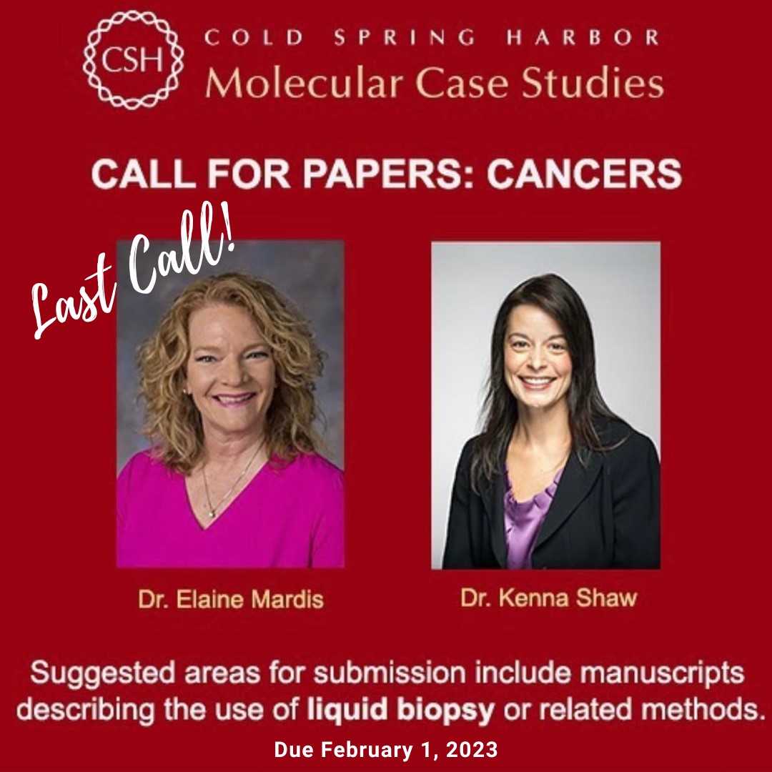 CSH Molecular Case Studies (@molcasestud) on Twitter photo 🚨📣Last Call for submissions for <a href="/molcasestud/">CSH Molecular Case Studies</a> special issue on Cancers!
Submit here:
➡️submit.molecularcasestudies.org 🚨📣Last Call for submissions for <a href="/molcasestud/">CSH Molecular Case Studies</a> special issue on Cancers!
Submit here:
➡️submit.molecularcasestudies.org
