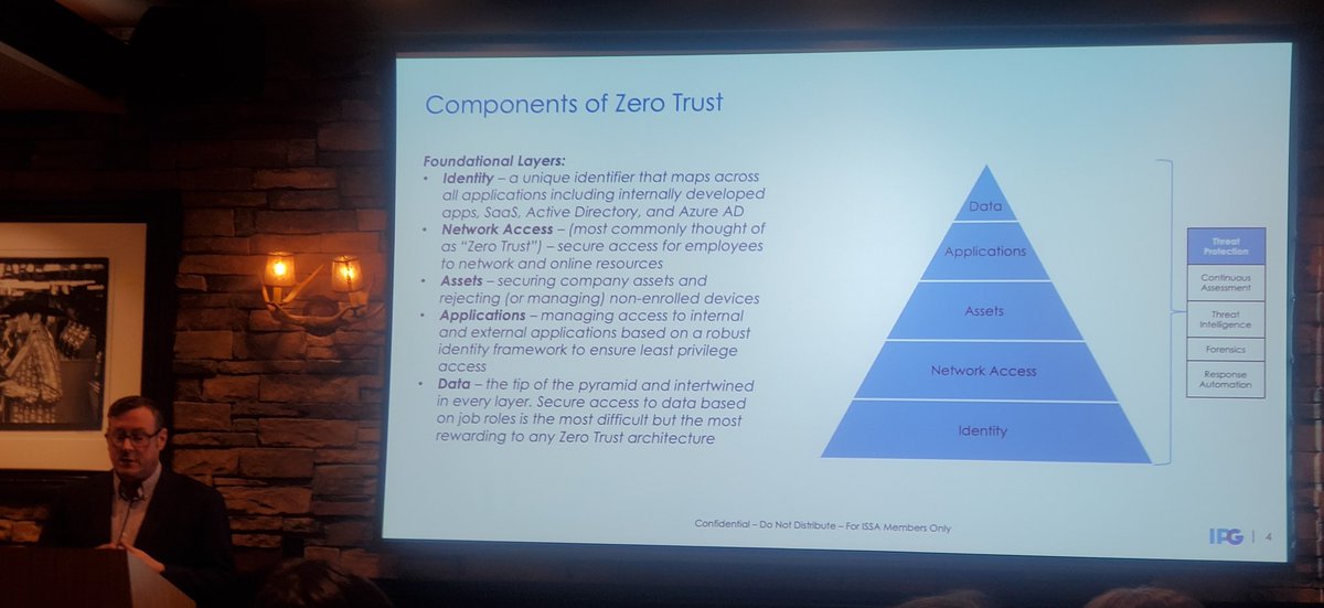 ironcasol's tweet photo. Great Preso today on Zero Trust from @Troy_Wilkinson of @wwt_inc to the @ISSALasVegas. https://t.co/i9ASesYlNU