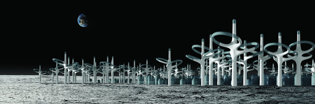 AzmanLucija's tweet photo. Exhibition Beyond the Planetary Architecture #Moon #Universe The lunar greenhouse is a field of constantly moving units that either sink into the ground or allow specific vegetation to circulate according to the path of the Sun’s rays. https://t.co/16jF8LCQbQ