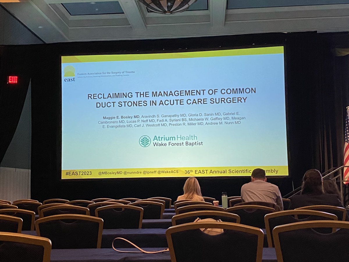 “LCBDE will require ACS to bridge the chasm.” ⬇️LOS, 40% cases after 7pm. @AtriumHealth  @WakeACS @MBosleyMD  #EAST2023